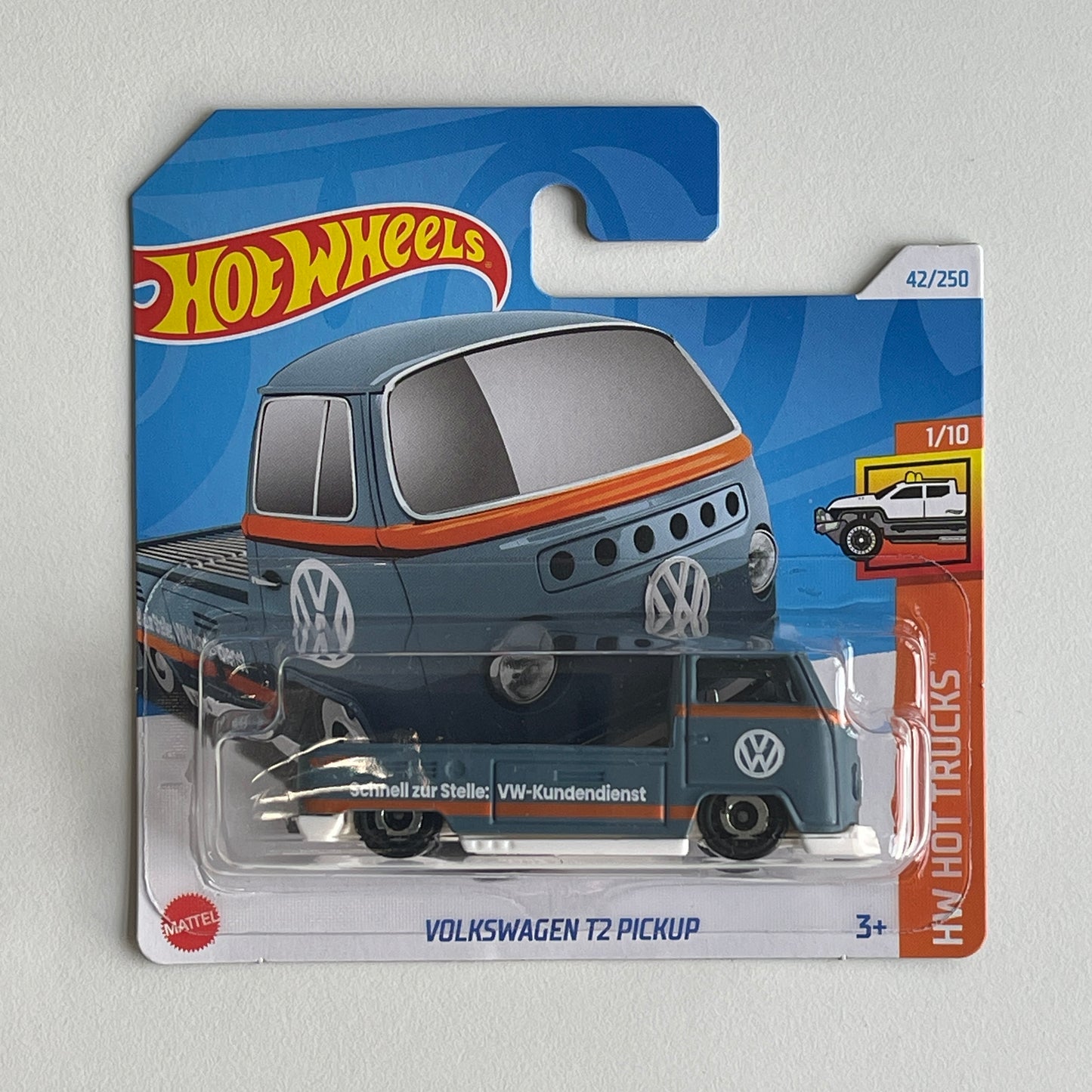 Hot Wheels Volkswagen T2 Pickup (Dark Grey) Short Card (Damaged) HW Hot Trucks 42/250