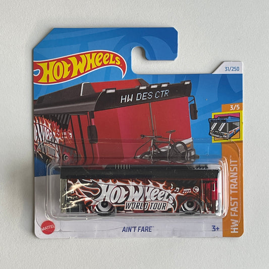 Hot Wheels Ain't Fare (Black) Short Card HW Fast Transit 31/250 Treasure Hunt