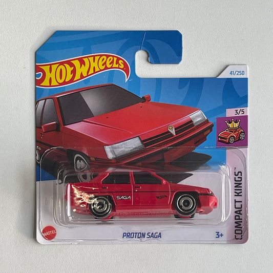 Hot Wheels Proton Saga (Red) Short Card (Damaged) Compact Kings 41/250