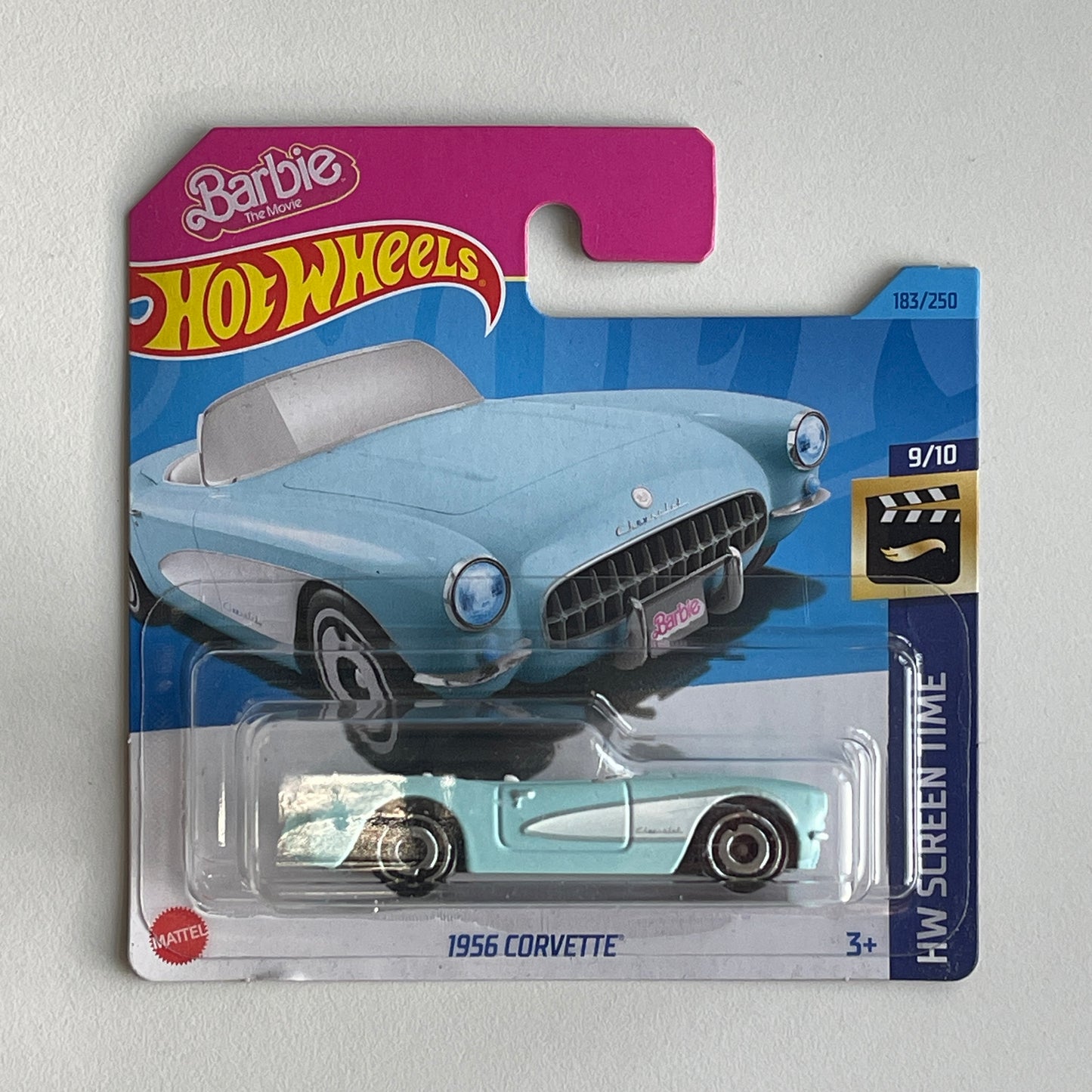 Hot Wheels Barbie 1956 Corvette (Blue) Short Card HW Screen Time 183/250