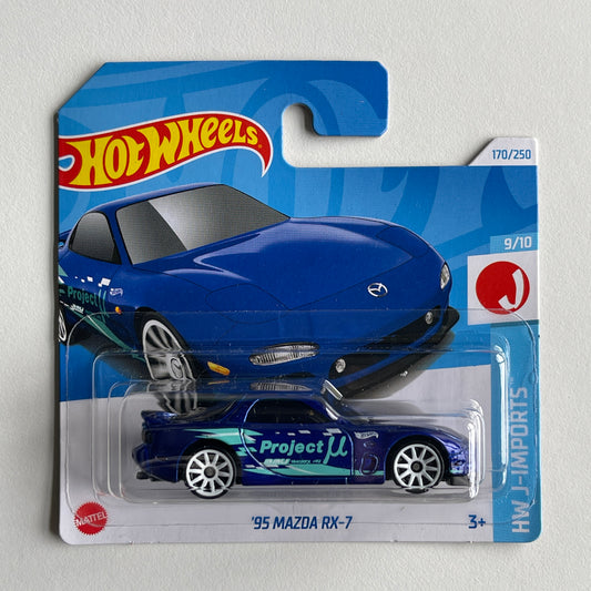 Hot Wheels '95 Mazda RX-7 (Blue) Short Card HW J-Imports 170/250