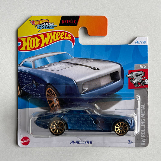 Hot Wheels Netflix Hi-Roller 2 (Blue/Grey) Short Card HW Rolling Metal 247/250