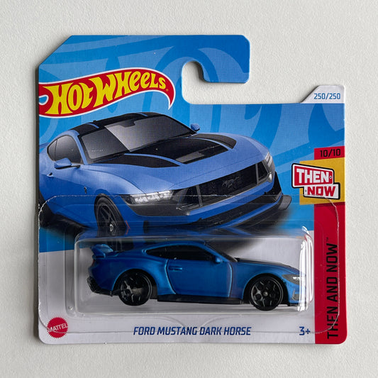 Hot Wheels Ford Mustang Dark Horse (Blue) Short Card Then and Now 250/250