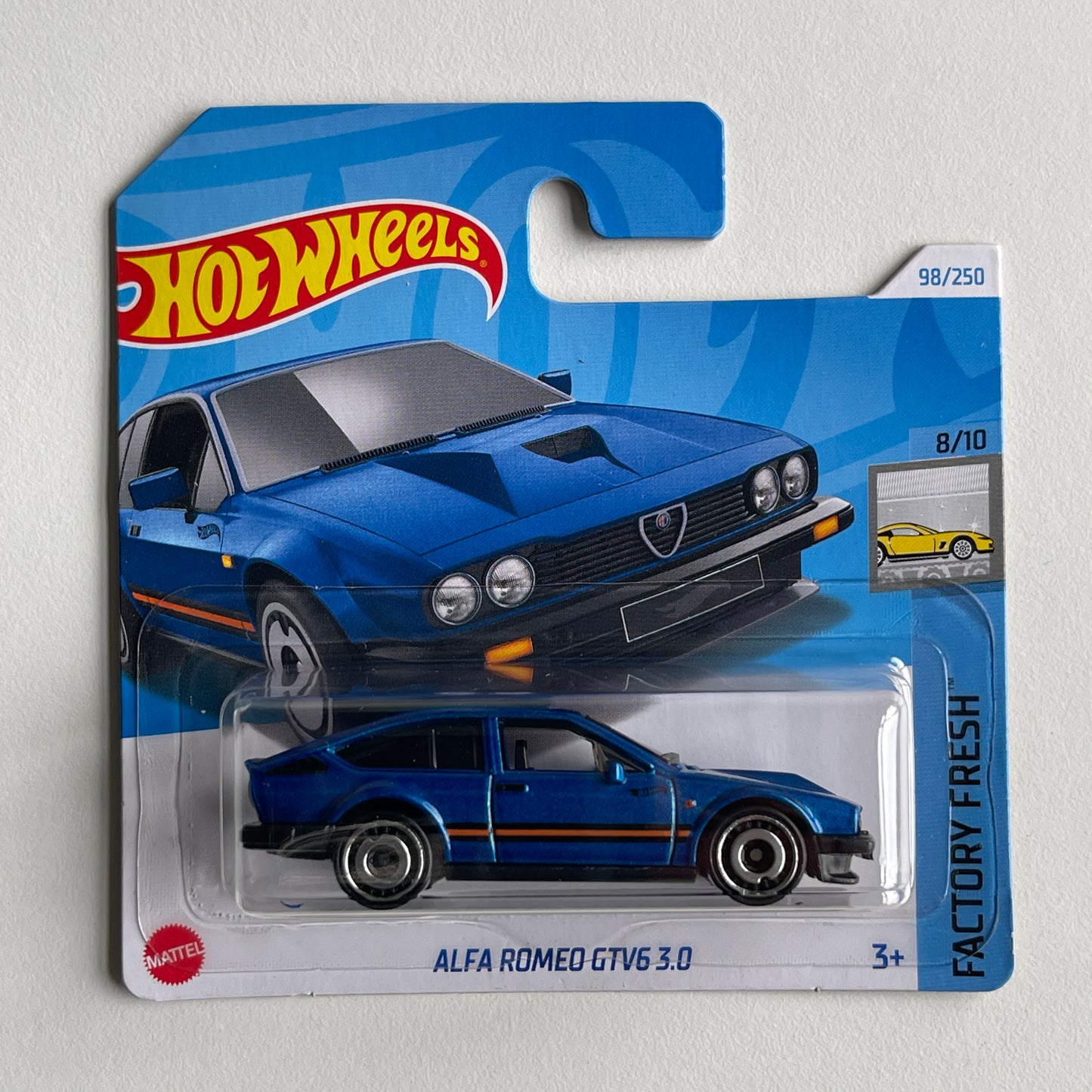 Hot Wheels Alfa Romeo GTV6 3.0 (Blue) Short Card Factory Fresh 98/250