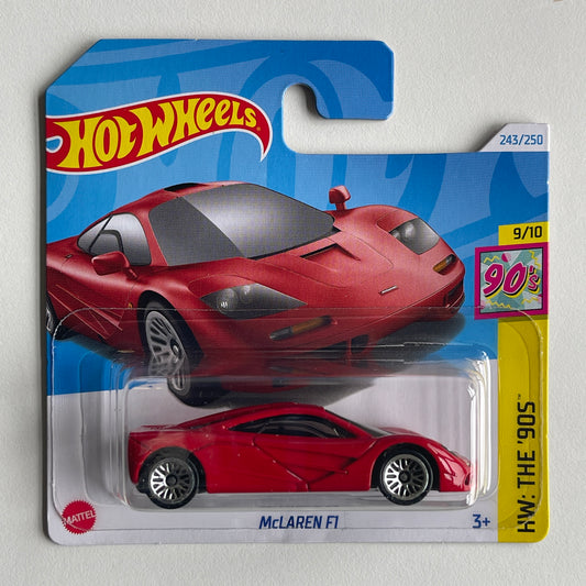 Hot Wheels McLaren F1 (Red) Short Card HW: The '90s 243/250