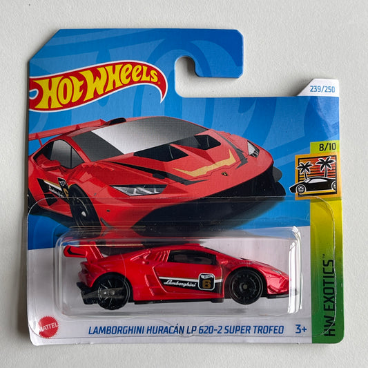 Hot Wheels Lamborghini Huracan LP 620-2 Super Trofeo (Red) Short Card (Damaged) HW Exotics 239/250