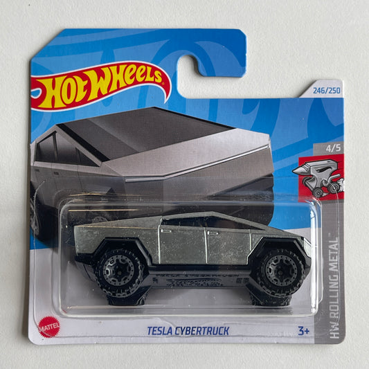 Hot Wheels Tesla Cybertruck (Silver) Short Card HW Rolling Metal 246/250