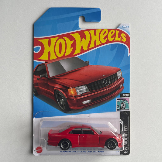 Hot Wheels '89 Mercedes - Benz 560 SEC AMG (Red) Long Card (Damaged)  HW Modified 82/250