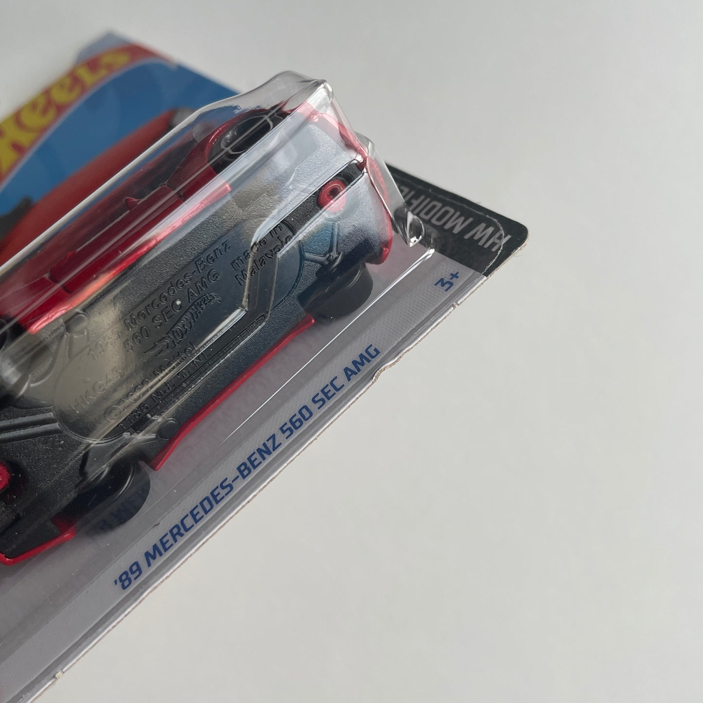 Hot Wheels '89 Mercedes - Benz 560 SEC AMG (Red) Long Card (Damaged)  HW Modified 82/250