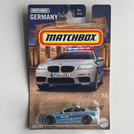 Matchbox Germany BMW M5 Police (Grey) Long Card