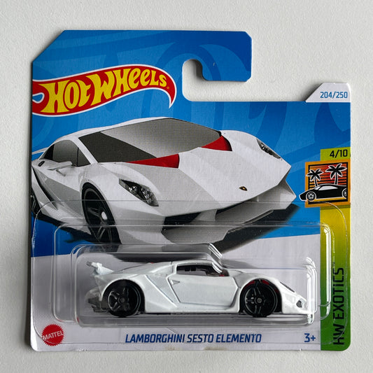 Hot Wheels Lamborghini Sesto Elemento (White) Short Card (Damaged) HW Exotics 204/250