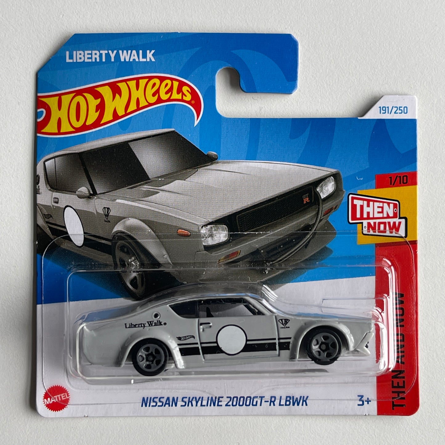 Hot Wheels Nissan Skyline 2000GT-R LBWK (Grey) Short Card Then And Now 191/250