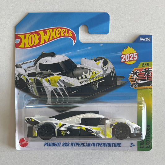 Hot Wheels Peugeot 9X8 Hypercar (White) Short Card (Damaged) Exotics 174/250
