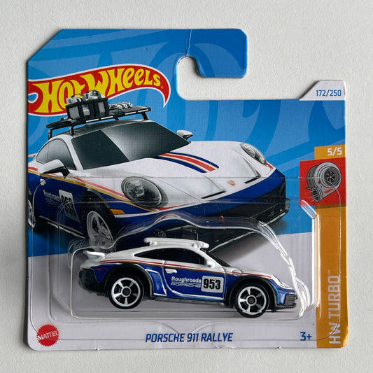 Hot Wheels Porsche 911 Rallye (White/Blue) Short Card (Damaged) HW Turbo 172/250