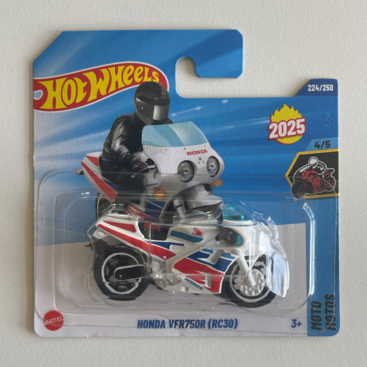 Hot Wheels Honda VFR750R (RC30) (White) Short Card (Damaged) Moto 224/250