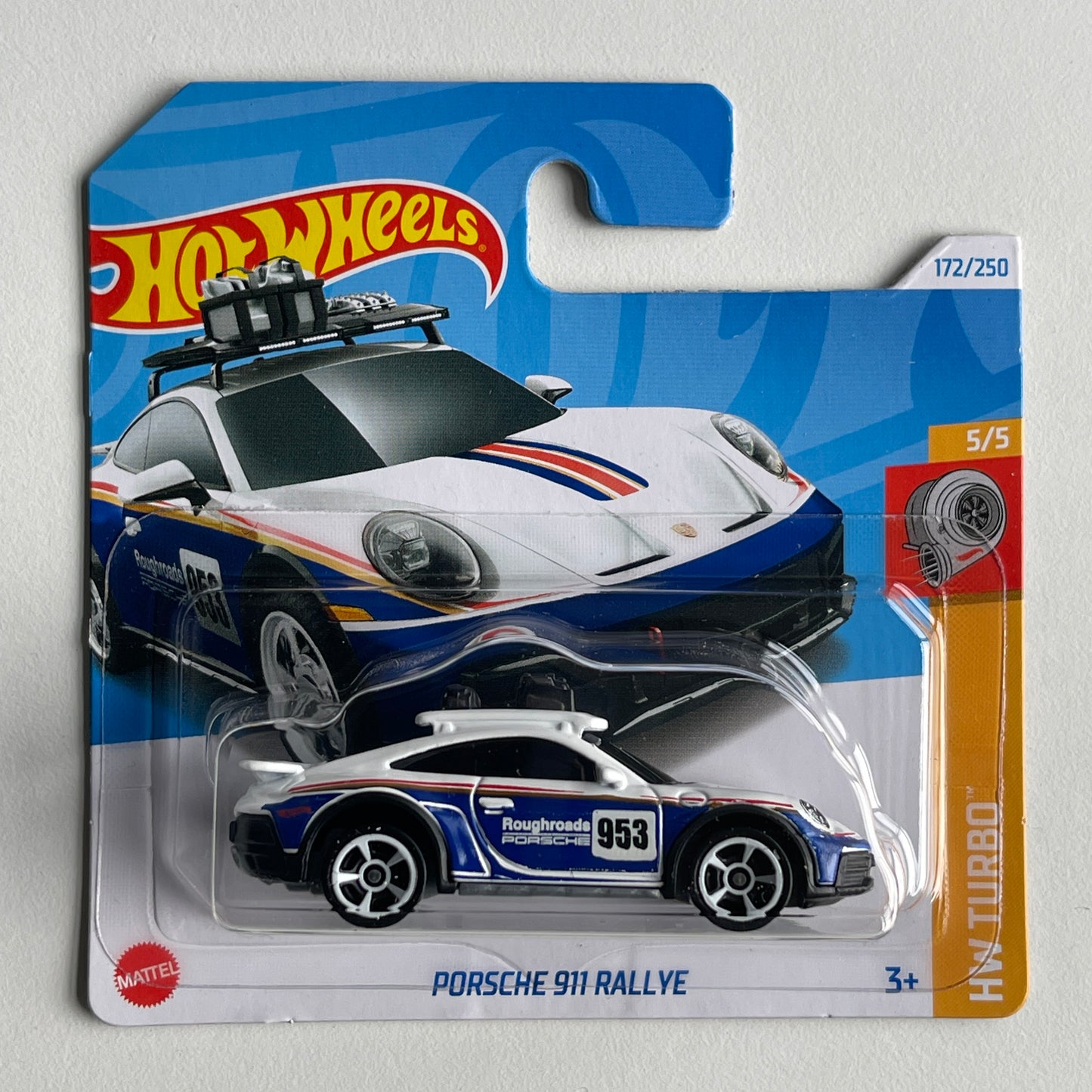 Hot Wheels Porsche 911 Rallye (White/Blue) Short Card HW Turbo 172/250