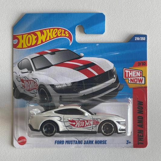 Hot Wheels Ford Mustang Dark Horse (White) Short Card (Damaged) Then and Now 219/250