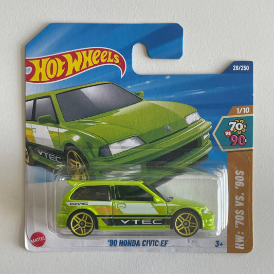 Hot Wheels '90 Honda Civic EF (Green) Short Card (Damaged) HW: '70s vs. '90s 28/250