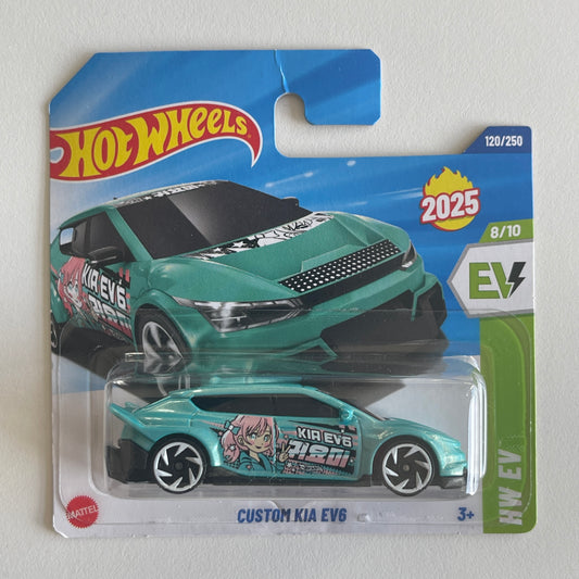 Hot Wheels Custom Kia EV6 (Turquise) Short Card (Damaged) HW EV 120/250