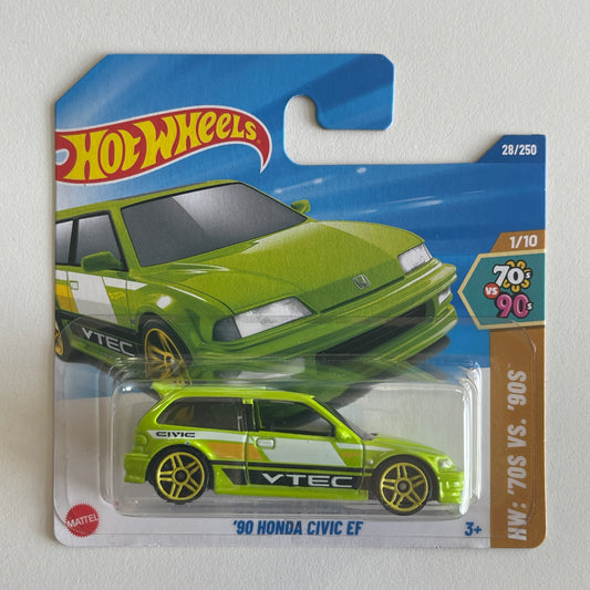 Hot Wheels '90 Honda Civic EF (Green) Short Card HW: '70s vs. '90s 28/250