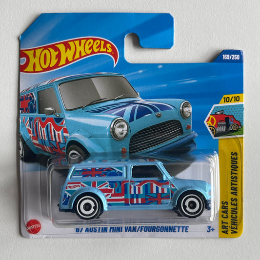 Hot Wheels '67 Austin Mini Van (Blue) Short Card (Damaged) HW Art Cars 169/250