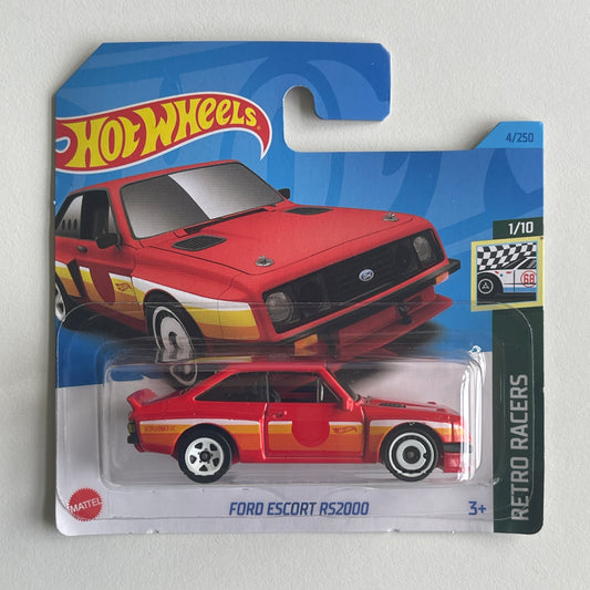 Hot Wheels Ford Escort RS2000 (Red) Short Card (Damaged) Retro Racers 4/250