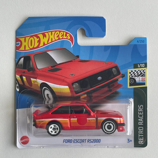 Hot Wheels Ford Escort RS2000 (Red) Short Card Retro Racers 4/250