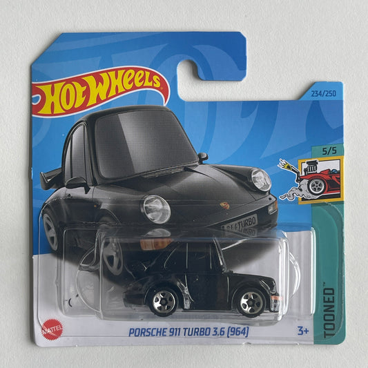 Hot Wheels Porsche 911 Turbo 3.6 (964)(Black) Short Card Tooned 234/250