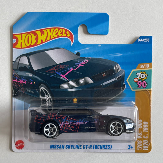 Hot Wheels HKS Nissan Skyline GT-R (BCNR33) (Navy Blue) Short Card HW: '70s vs. '90s 144/250