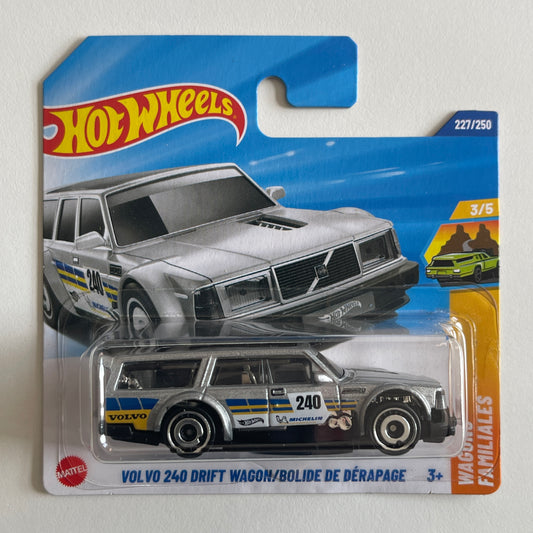 Hot Wheels Volvo 240 Drift Wagon (Silver) Short Card Wagons 245/250 (Error)