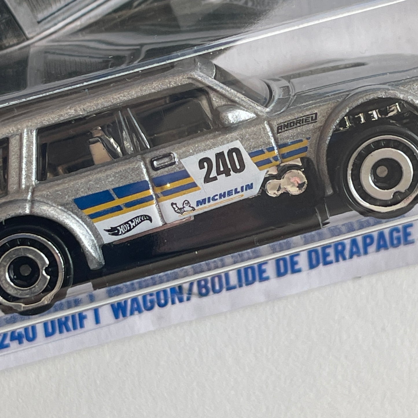 Hot Wheels Volvo 240 Drift Wagon (Silver) Short Card Wagons 245/250 (Error)
