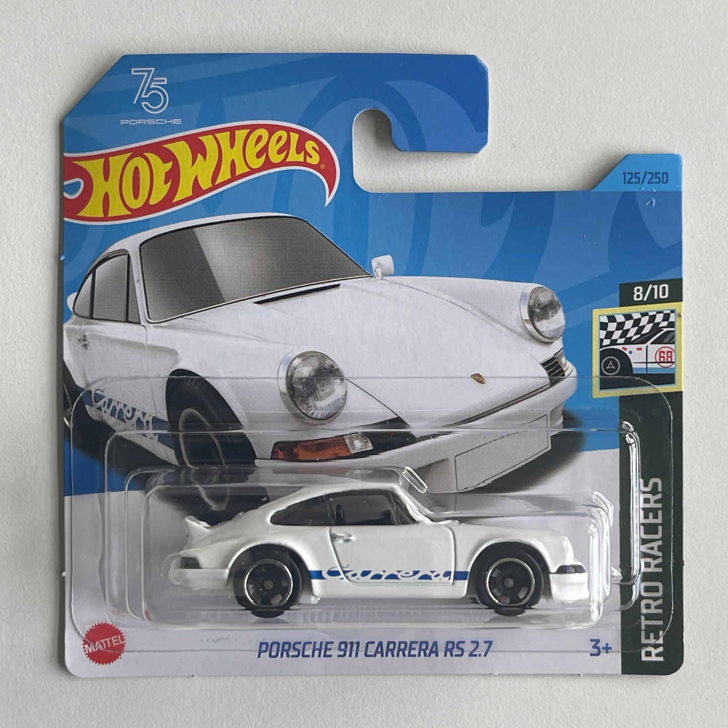 Hot Wheels Porsche 911 Carrera RS 2.7 (White) Short Card Retro Racers 125/250