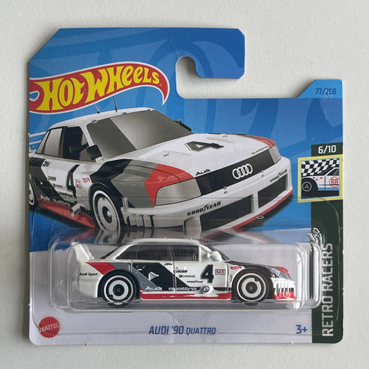 Hot Wheels Audi '90 Quattro (White) Short Card (Damaged) Retro Racers 77/250