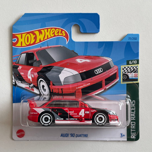 Hot Wheels Audi '90 Quattro (Red) Short Card Retro Racers 77/250