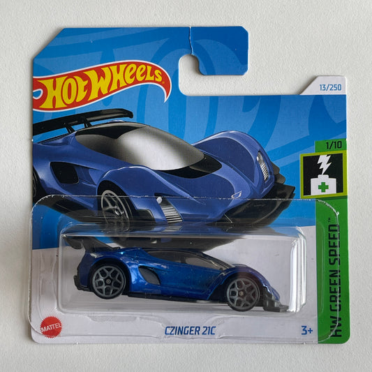 Hot Wheels Czinger 21C (Blue) Short Card (Damaged) HW Green Speed 13/250