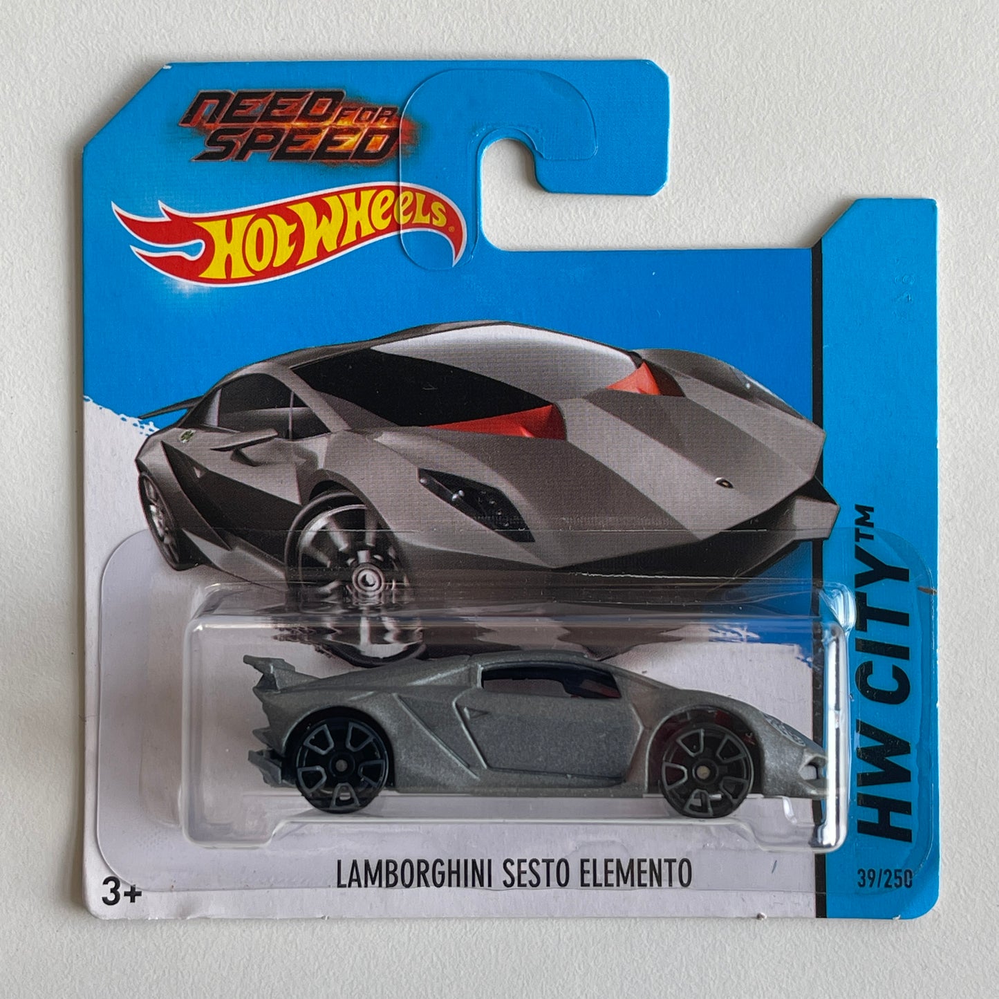 Hot Wheels Need for Speed Lamborghini Sesto Elemento (Grey) Short Card (Damaged) HW City 39/250