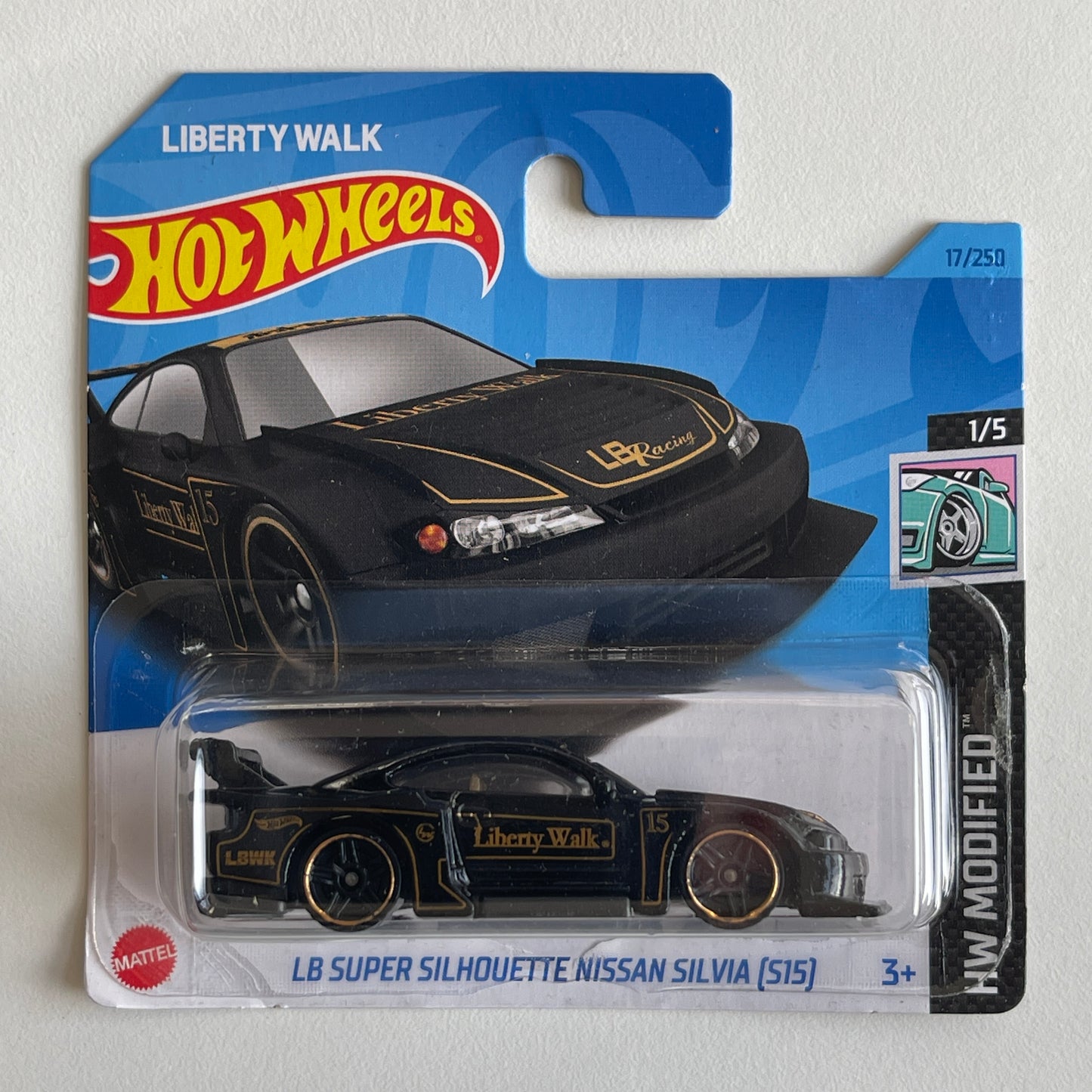 Hot Wheels LB Super Silhouette Nissan Silvia (Black) Short Card (Damaged) HW Modified 17/250