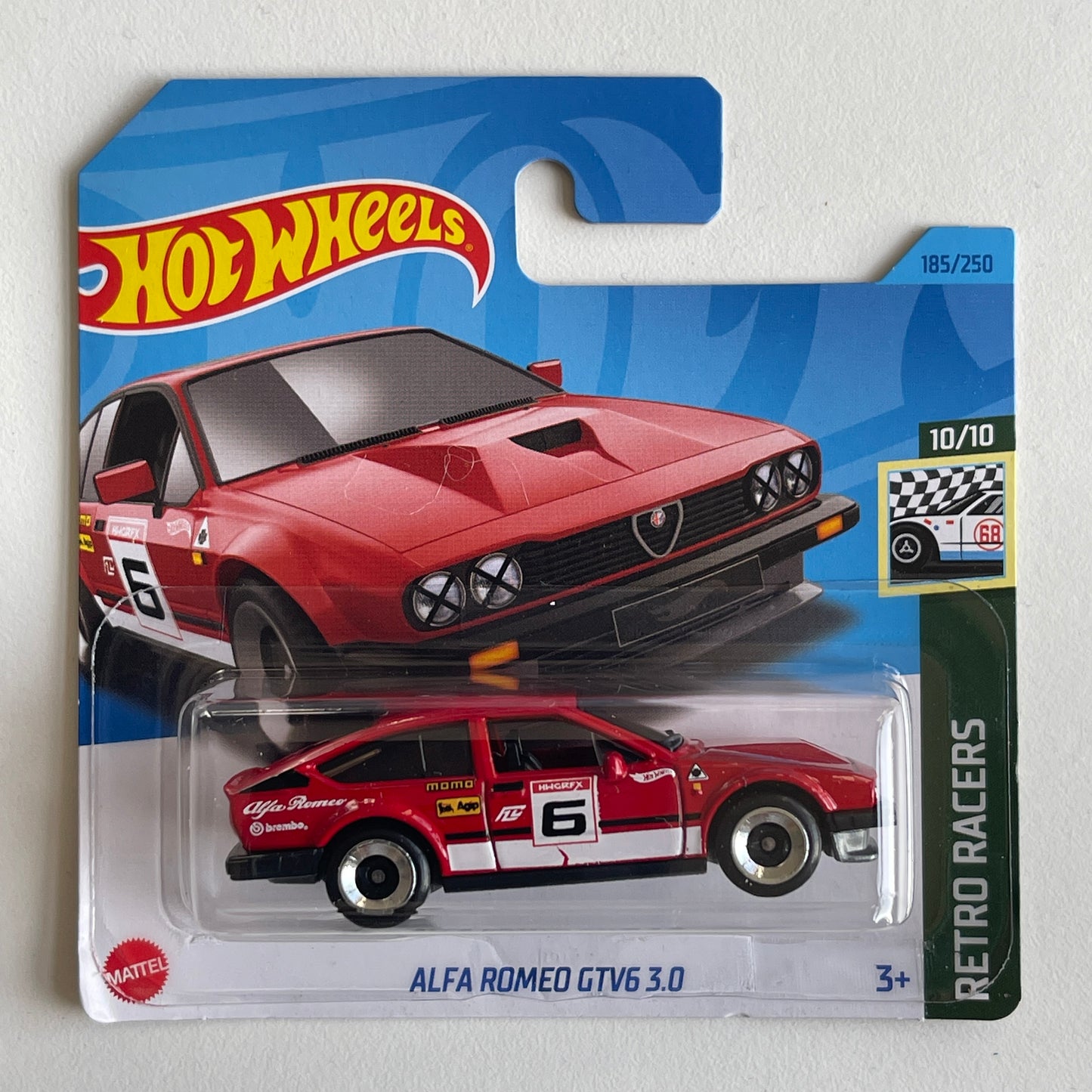 Hot Wheels Alfa Romeo GTV6 3.0 (Red) Short Card (Damaged) Retro Racers 185/250