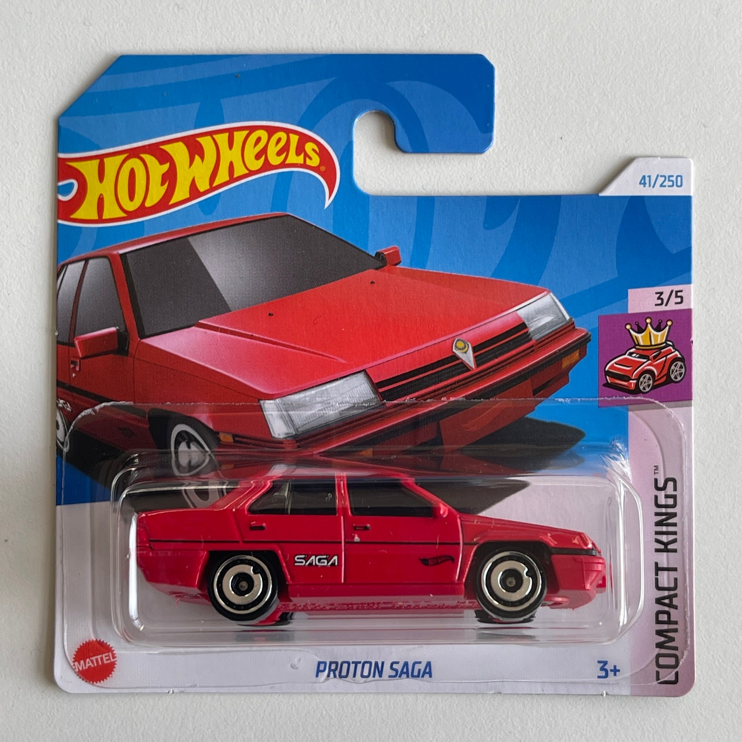 Hot Wheels Proton Saga (Red) Short Card Compact Kings 41/250