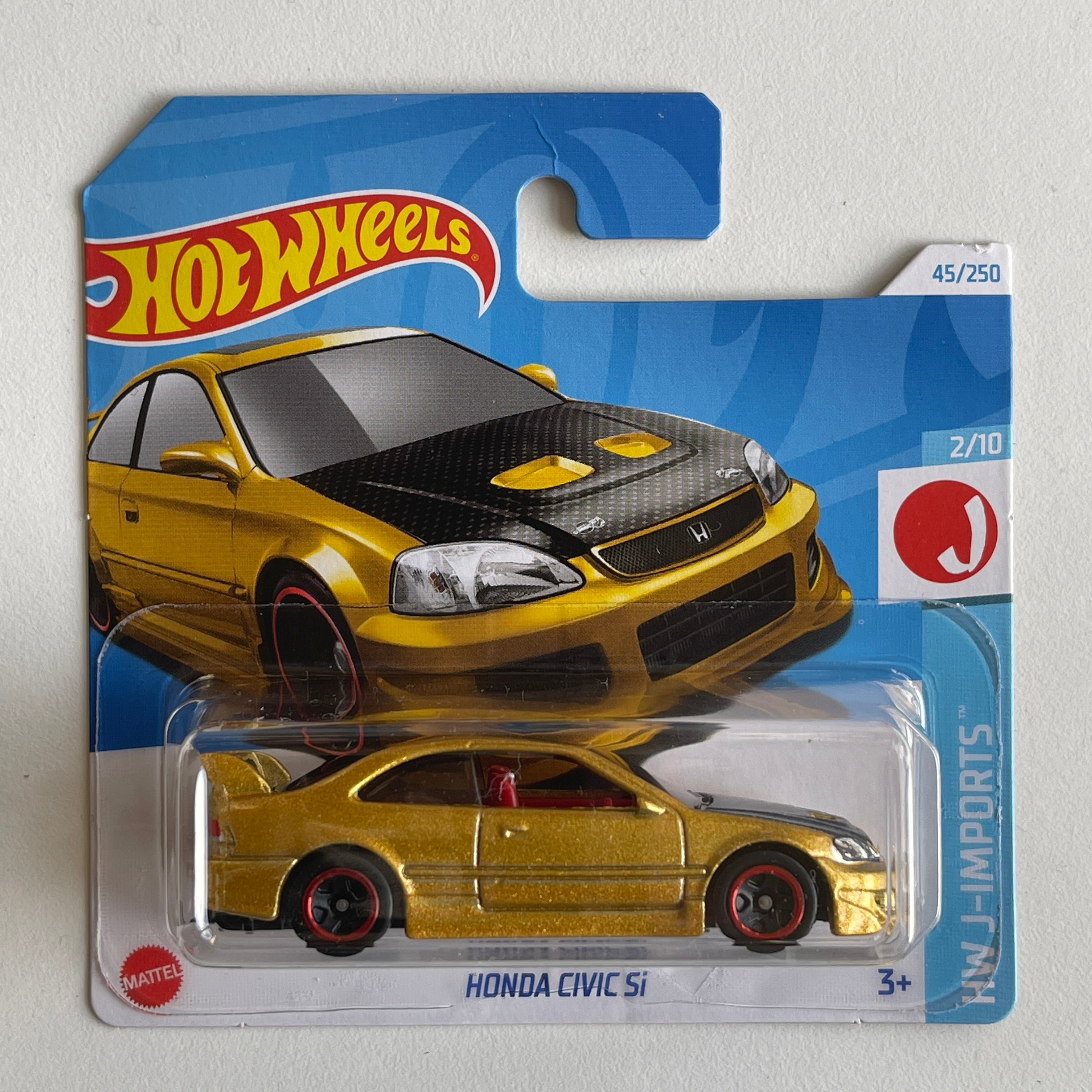 Hot Wheels Honda Civic SI Gold Short Card Damaged HW J Imports 45 Hobby Cars