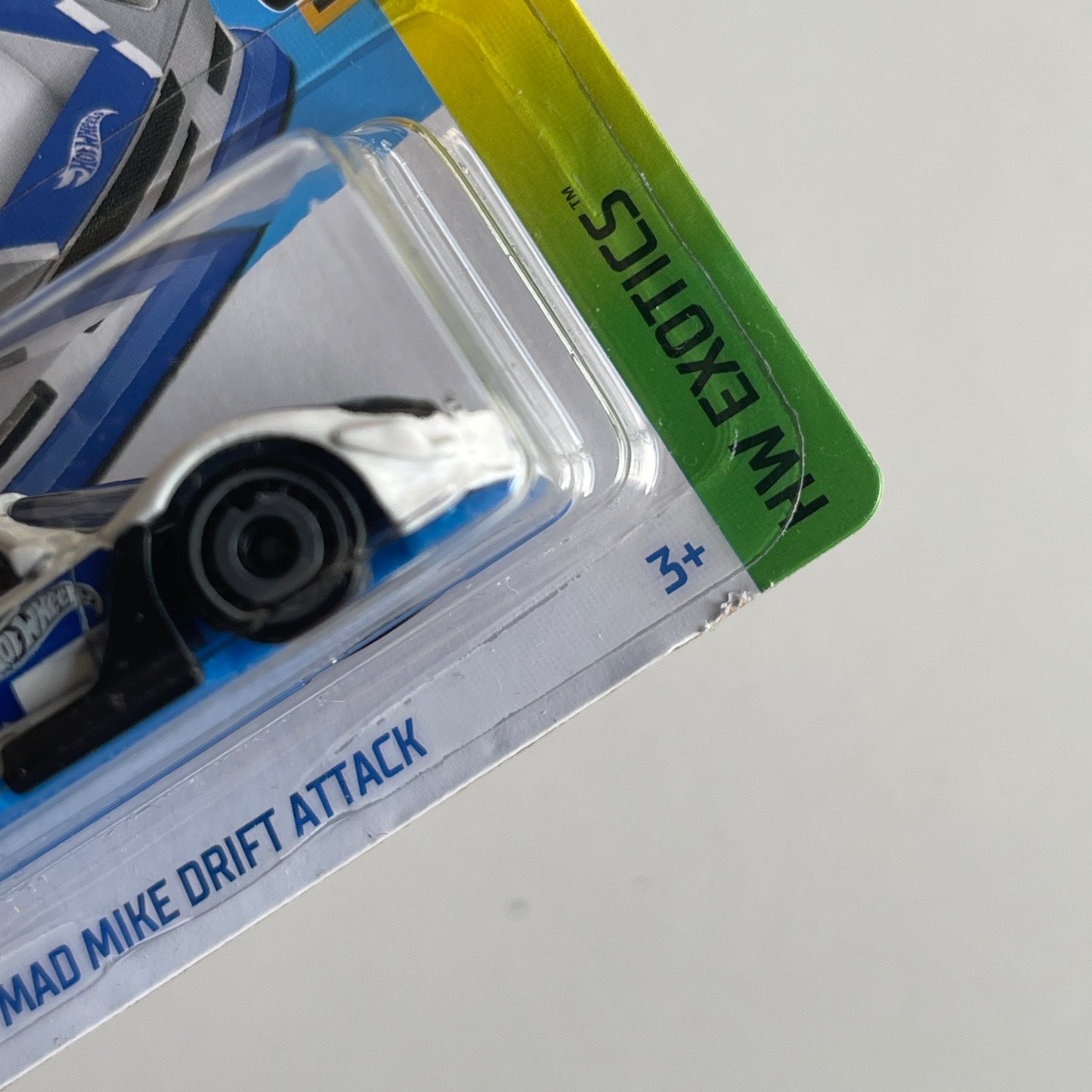 Hot Wheels Mad Mike Drift Attack (White) Short Card (Damaged) HW Exotics 209/250