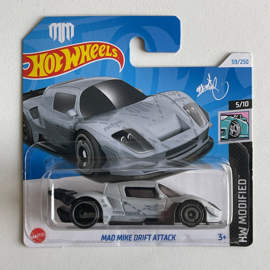 Hot Wheels Mad Mike Drift Attack (Grey) Short Card HW Modified 59/250