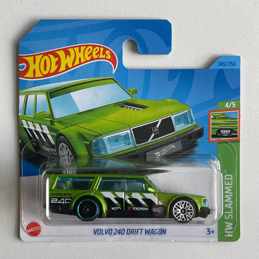 Hot Wheels Volvo 240 Drift Wagon (Green) Short Card HW Slammed 245/250