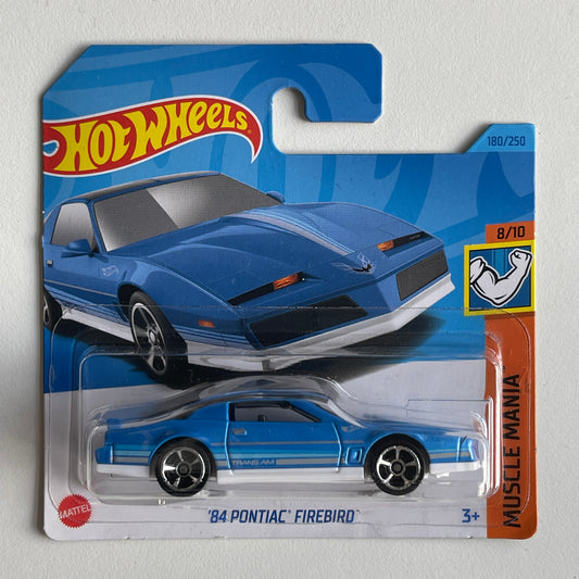 Hot Wheels '84 Pontiac Firebird (Blue) Short Card Muscle Mania 180/250