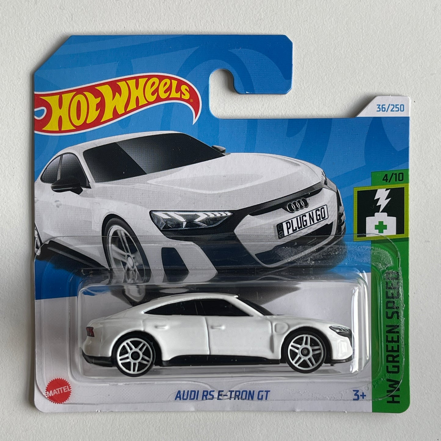 Hot Wheels Audi RS E-Tron GT (White) Short Card HW Green Speed 36/250