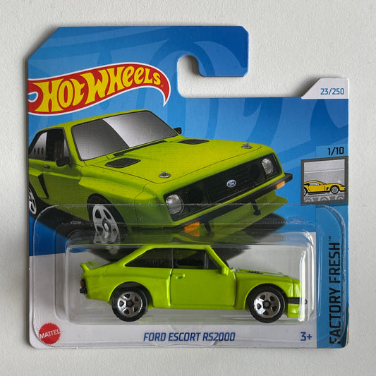 Hot Wheels Ford Escort RS2000 (Green) Short Card (Damaged) Factory Fresh 23/250