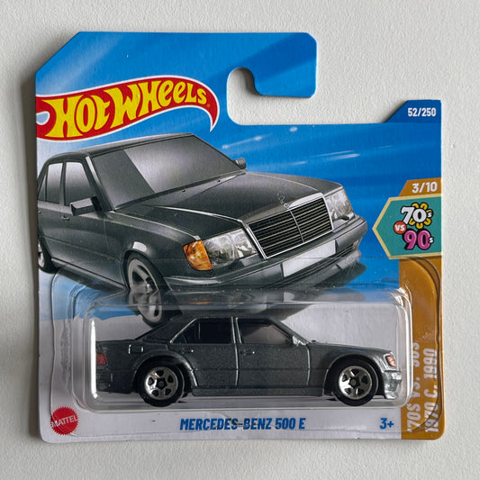 Hot Wheels Mercedes-Benz 500 E (Dark Grey) Short Card '70s vs. '80s 52/250