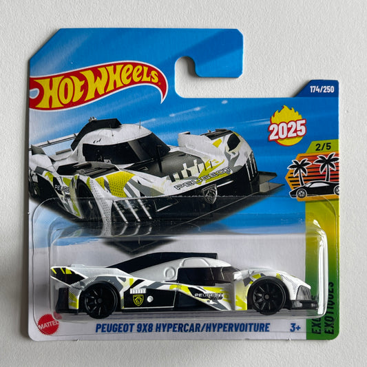 Hot Wheels Peugeot 9X8 Hypercar (White) Short Card Exotics 174/250