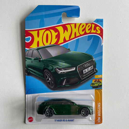 Hot Wheels '17 Audi RS 6 Avant (Green) Long Card (Damaged) HW Wagons 187/250