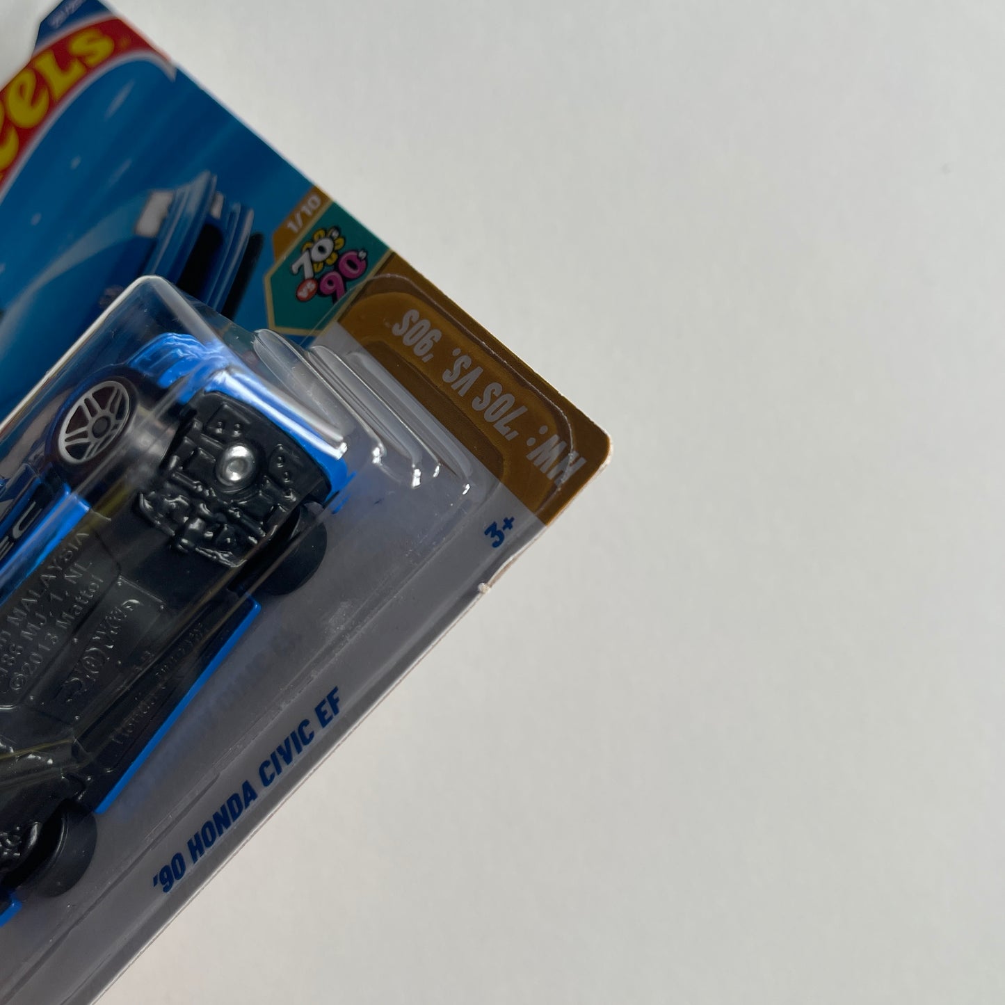 Hot Wheels '90 Honda Civic EF (Blue) Long Card (Damaged) HW: '70s vs. '90s 28/250 (Copy)